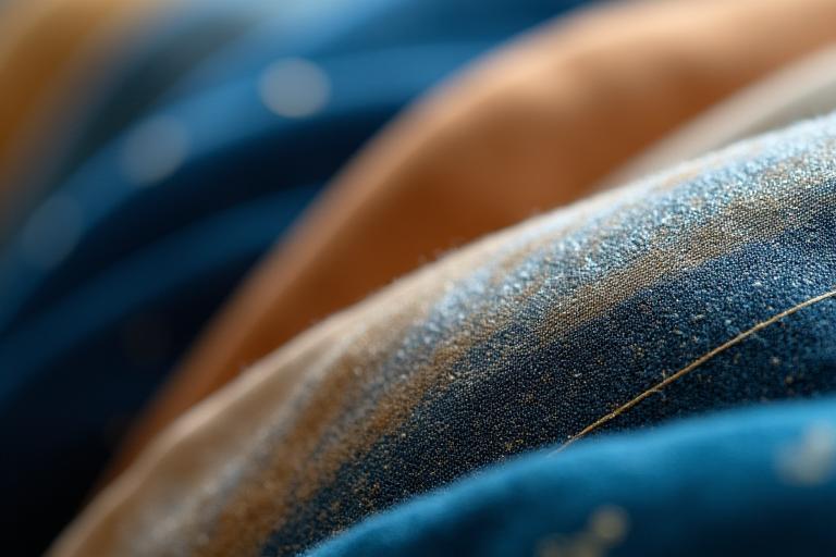 Dettaglio di tessuti di lusso con texture sofisticate.